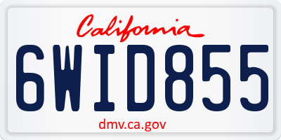 CA license plate 6WID855