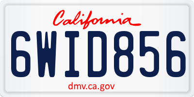 CA license plate 6WID856