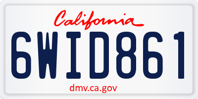 CA license plate 6WID861