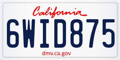 CA license plate 6WID875