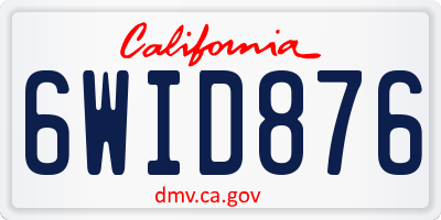 CA license plate 6WID876