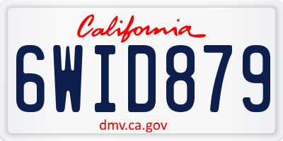 CA license plate 6WID879