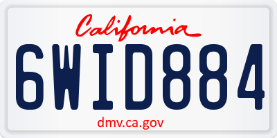 CA license plate 6WID884
