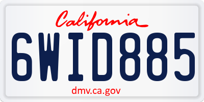 CA license plate 6WID885