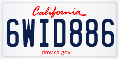 CA license plate 6WID886