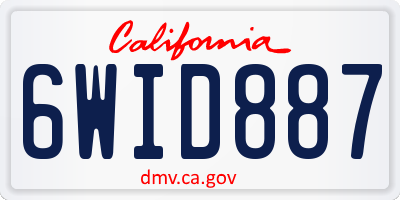 CA license plate 6WID887