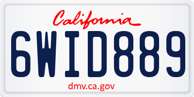 CA license plate 6WID889
