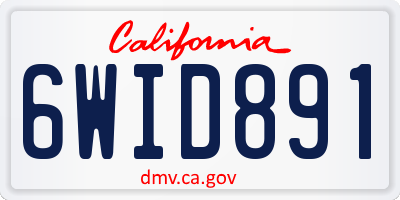 CA license plate 6WID891