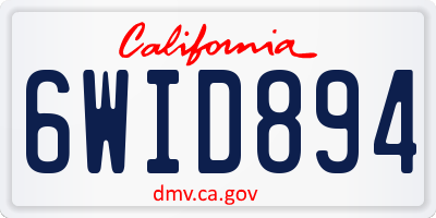 CA license plate 6WID894