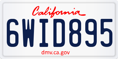 CA license plate 6WID895
