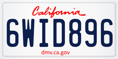 CA license plate 6WID896