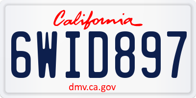 CA license plate 6WID897