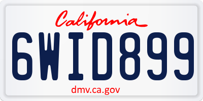 CA license plate 6WID899