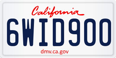 CA license plate 6WID900