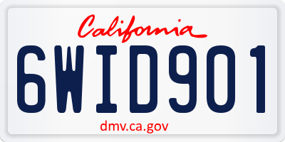 CA license plate 6WID901