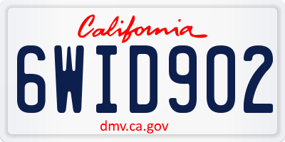 CA license plate 6WID902