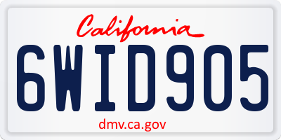 CA license plate 6WID905