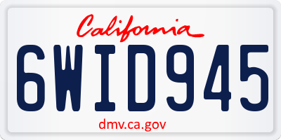 CA license plate 6WID945