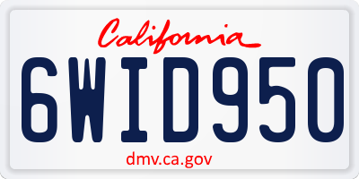 CA license plate 6WID950
