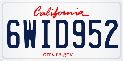 CA license plate 6WID952