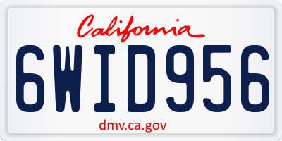 CA license plate 6WID956