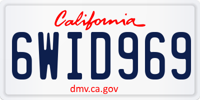 CA license plate 6WID969