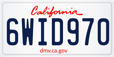 CA license plate 6WID970