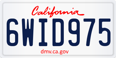CA license plate 6WID975