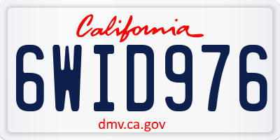 CA license plate 6WID976
