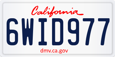 CA license plate 6WID977