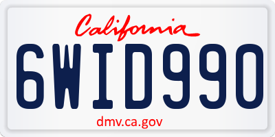 CA license plate 6WID990