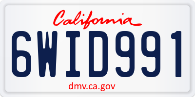 CA license plate 6WID991
