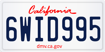 CA license plate 6WID995