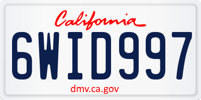 CA license plate 6WID997