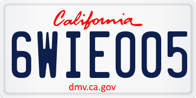 CA license plate 6WIE005