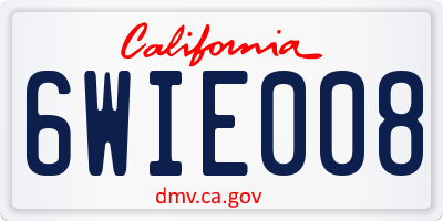 CA license plate 6WIE008