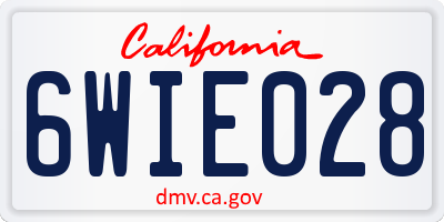 CA license plate 6WIE028