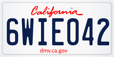 CA license plate 6WIE042