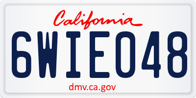 CA license plate 6WIE048
