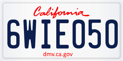 CA license plate 6WIE050