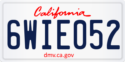 CA license plate 6WIE052