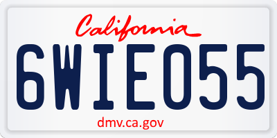 CA license plate 6WIE055