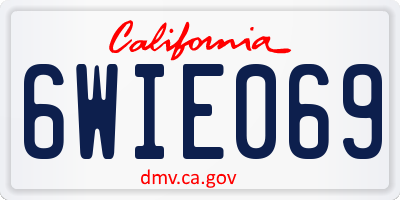 CA license plate 6WIE069