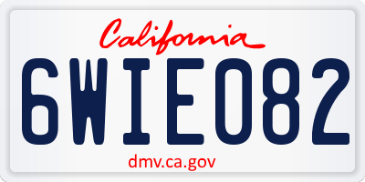 CA license plate 6WIE082