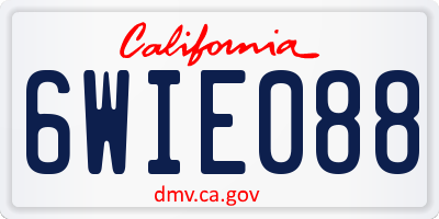 CA license plate 6WIE088