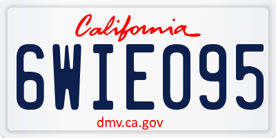 CA license plate 6WIE095