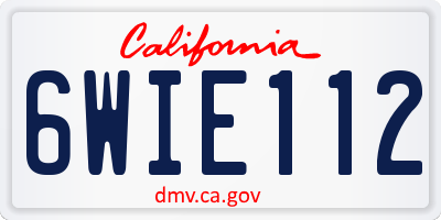 CA license plate 6WIE112