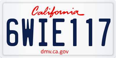 CA license plate 6WIE117