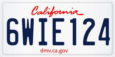 CA license plate 6WIE124