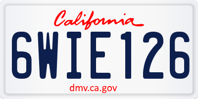 CA license plate 6WIE126